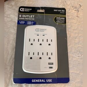 New Surge Protector 6 outlets & usb-a & usb-c plugs